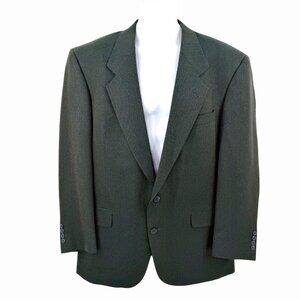 HART SCHAFFNER & MARX DILLARDS GREEN TEXTURED TW0-BUTTON BLAZER JACKET 42R USA M
